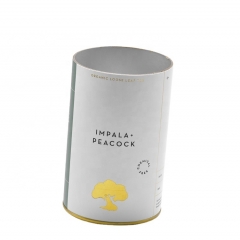 Cardboard Tube Packaging With Gold Tin lid Bio Friendly Printed Cylinder Paper Tube Custom Food Grade Packaging