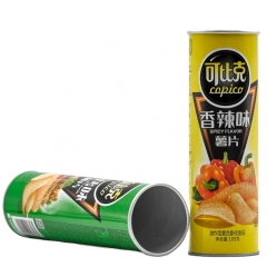 Custom printing Potato Chips Tube Paper Packaging Can with chips small round paper tube box with aluminum foil