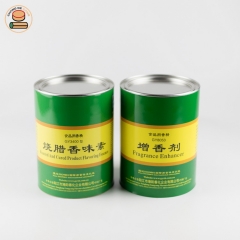 Eco friendly recyclable paper tube packaging paper cans for Flavor Enhancer with plastic lid
