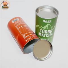 Eco Friendly Paper Packaging Tube For Food Packaging Paper Cans Packaging Cardboard Cylindrical Paper Box With Tin Lid
