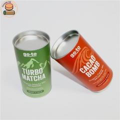 Eco Friendly Paper Packaging Tube For Food Packaging Paper Cans Packaging Cardboard Cylindrical Paper Box With Tin Lid