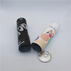 Luxury printing cylinder roll paper container round cardboard tube tea coffee packaging with easy open lid