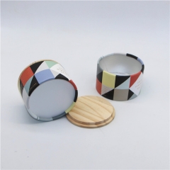 Wooden Lid Eco Friendly Recyclable Paper Tube Packaging Cans Round Cardboard Gift Boxes