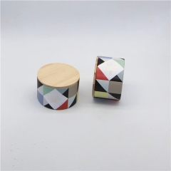 Wooden Lid Eco Friendly Recyclable Paper Tube Packaging Cans Round Cardboard Gift Boxes