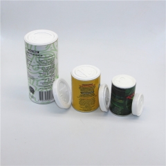 Recycled round seasoning container / spice paper tube bottle with shaker plastic lids