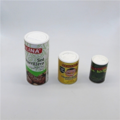 Recycled round seasoning container / spice paper tube bottle with shaker plastic lids