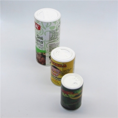 Recycled round seasoning container / spice paper tube bottle with shaker plastic lids