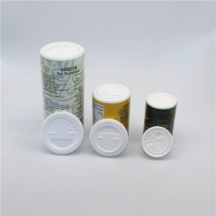 Recycled round seasoning container / spice paper tube bottle with shaker plastic lids