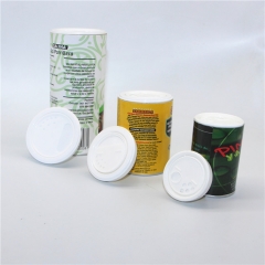 Recycled round seasoning container / spice paper tube bottle with shaker plastic lids