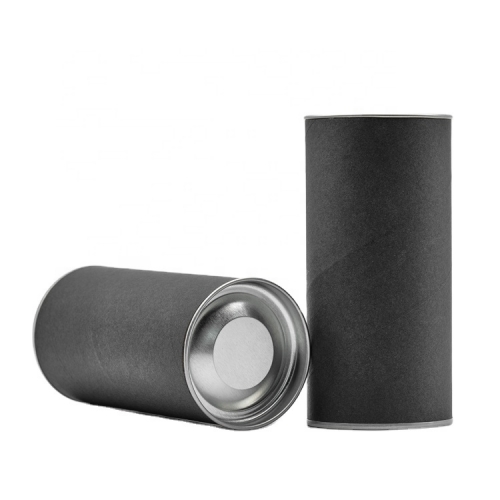 Wholesale Eco Friendly Custom Logo Round Paper Tube with Stretch Tinplate Lid