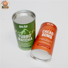 Latest New Design Paper Tube With Metal Lid Cardboard Round Box For Chinese Tea Gift Box