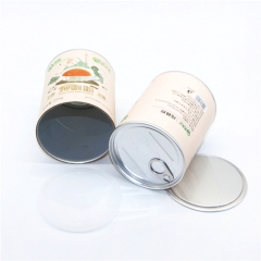 Custom Printing Cardboard Green Super foods Gummy Collagen Powder Paper Tube Jar Canister Packaging With Easy Peel Off Tin Lid