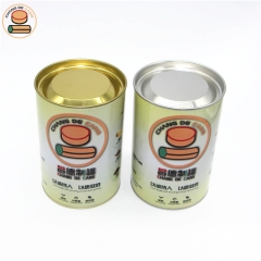 Custom printed biodegradable round tea packaging kraft paper tube with metal lid