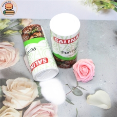 Recyclable Salt Sugar Canisters paper spice salt packaging With Customized Printing with shaker lid