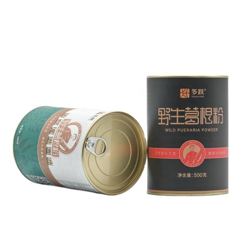 Custom recyclable food grade round paper packaging tube box for fruit and nut