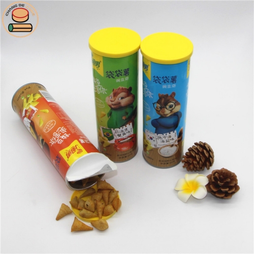 Round Kraft Paper Tube Packaging Custom Potato Chips Chips Aluminum Foil Packaging