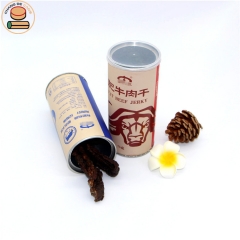 Custom Cylinder round food grade cardboard spice protein powder packaging paper tube with peel off airtight lid