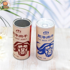Custom Cylinder round food grade cardboard spice protein powder packaging paper tube with peel off airtight lid