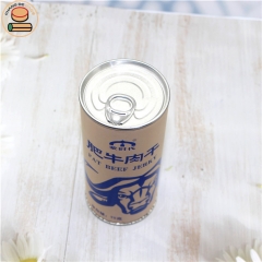 Custom Cylinder round food grade cardboard spice protein powder packaging paper tube with peel off airtight lid