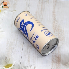 Custom Cylinder round food grade cardboard spice protein powder packaging paper tube with peel off airtight lid