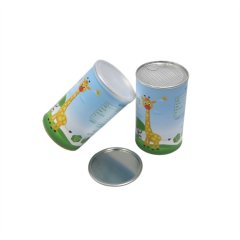 Custom Food Grade Free Sample Round Cardboard Tube Food Paper Cans Packaging Cylinder Box