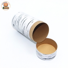 Customized recyclable food grade paper packaging in round kraft paper tube with design