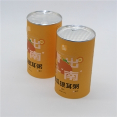 Custom Food Grade Airtight Small Easy Peel Off Lid Paper Can Packing Composite Paper Can kraft Packaging tube for Snack