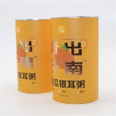 Custom Food Grade Airtight Small Easy Peel Off Lid Paper Can Packing Composite Paper Can kraft Packaging tube for Snack