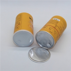Custom Food Grade Airtight Small Easy Peel Off Lid Paper Can Packing Composite Paper Can kraft Packaging tube for Snack