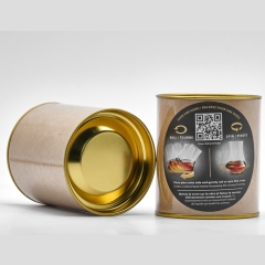 Custom Printing Aluminum Foil Metal Lid Cylinder Food Coffee Paper Can