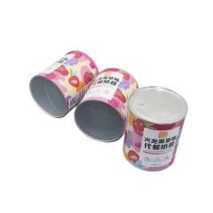 Custom Food Grade Composite Round Paper Tube With Aluminum Foil Airtight Lid For Protein Powder Tea Coffee Packaging