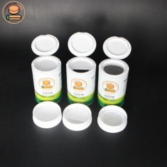 New Design Biodegradable Food Grade Cardboard Cylinder Paper Tubes Packaging With Open Lid For Coffee Powder