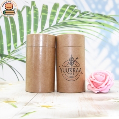 Natural Kraft Cylinder Packaging Container Tea / Protein Powder Paper Tube Packaging