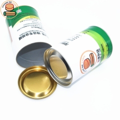 Customized Airtight Food Packaging Round Cardboard Paper Tube Paper Cans With Metal Lid