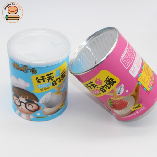 Nut Packaging Dried Fruit Packaging Custom Food Grade Airtight Composite Can Paper Tube Packaging with easy peel-off end