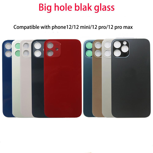 Back Glass with big hole housing for iphone 8 Plus XS XR 11 12 Pro Max SE battery Cover Rear Door Case Replacement