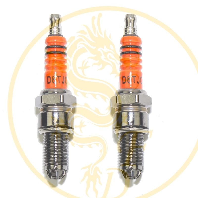 2pcs Spark Plugs D8TC for CG125 150cc Motorcycle ATV Dirt Bike (2PCS-Orange)