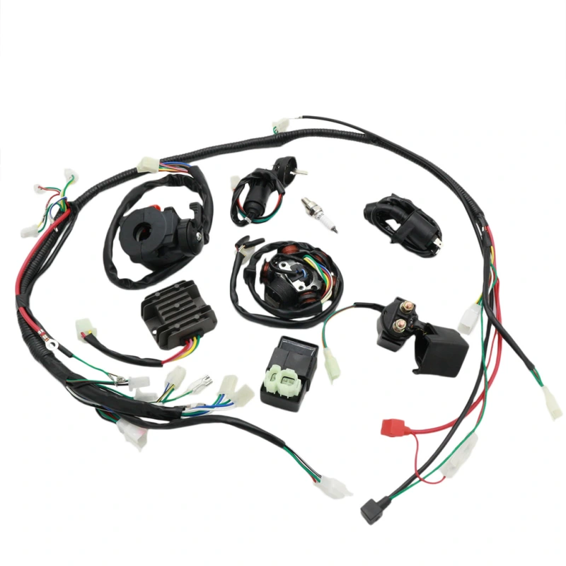 Complete Wiring Harness kit Electrics Wire Loom Assembly For GY6 4-Stroke Four wheelers Engine Type 125cc 150cc Pit Bike Scooter ATV Quad