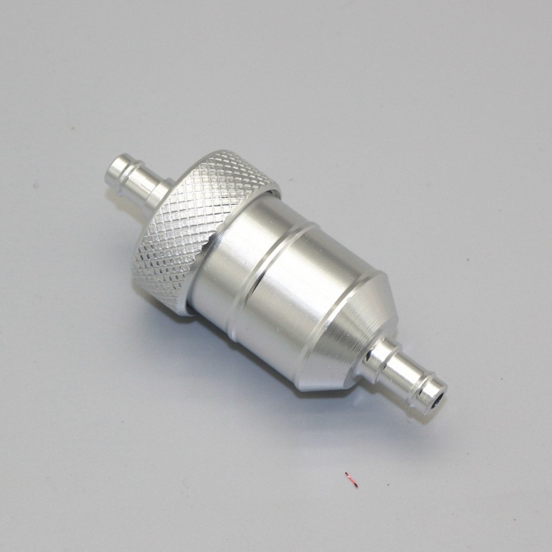 Universal 1/4''6mm Inline Gas Fuel Filter for Motorcycle Dirt Bike ATVSilver - Silver
