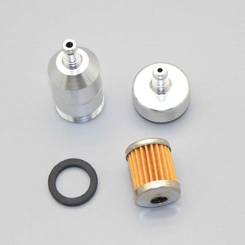 Universal 1/4''6mm Inline Gas Fuel Filter for Motorcycle Dirt Bike ATVSilver - Silver