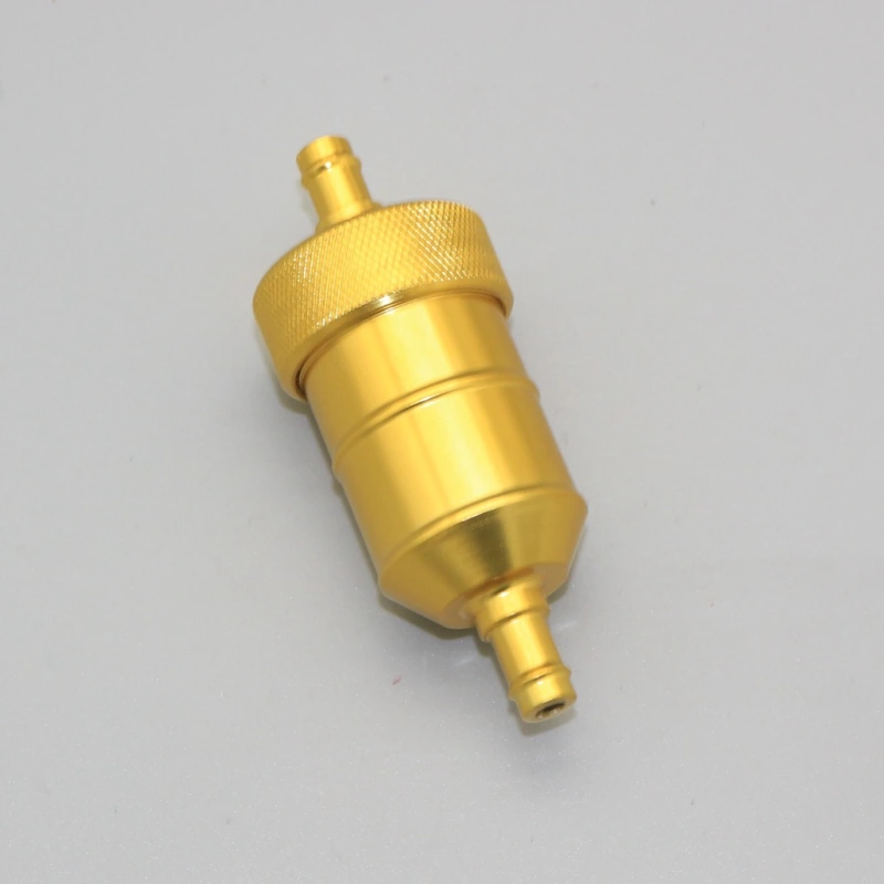 Aluminum Inline Fuel Gas Petrol Filter 1/4 6mm For Honda Motorcycle Bike Quad (yellow)