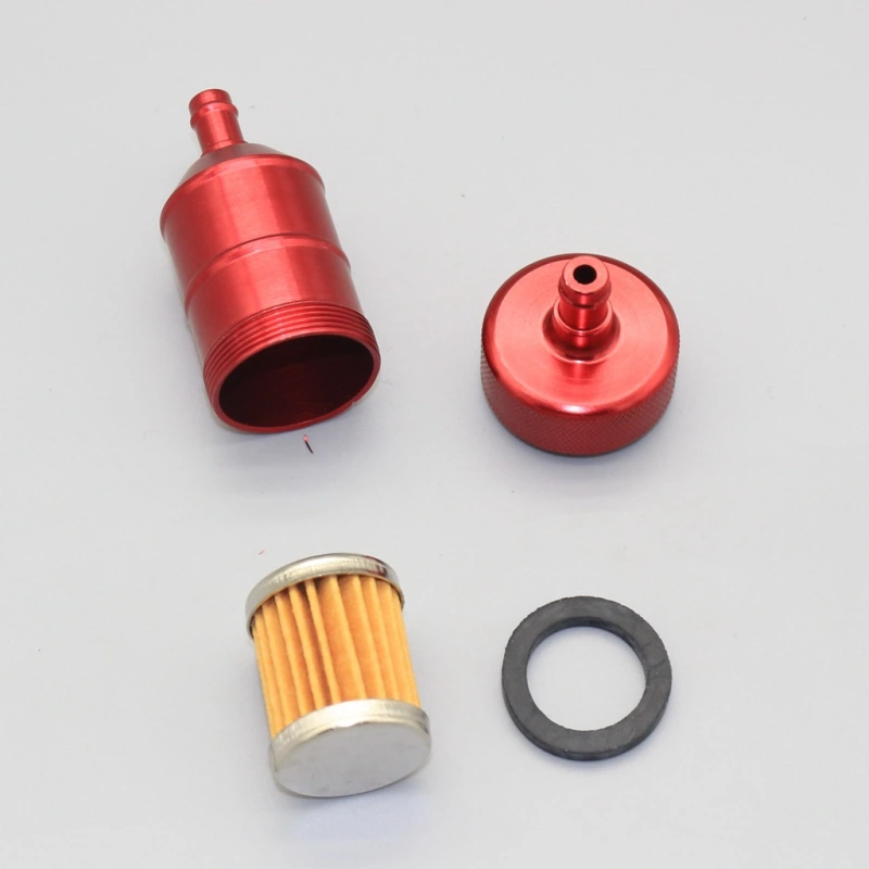 Fuel Filter Motorcycle Alloy CNC Dirt bike ATV Go Kart CRF XR KLX KX Red