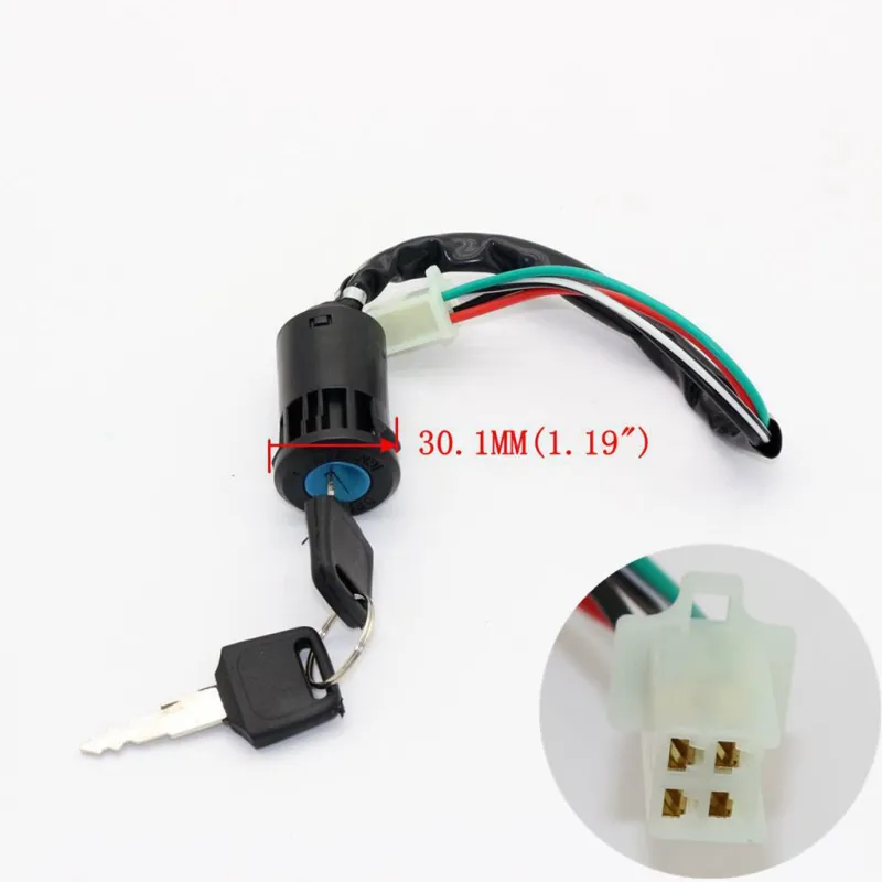 4 Wire Ignition Key Barrel Switch 50cc 110cc 125cc 250cc PIT Quad Dirt Bike ATV