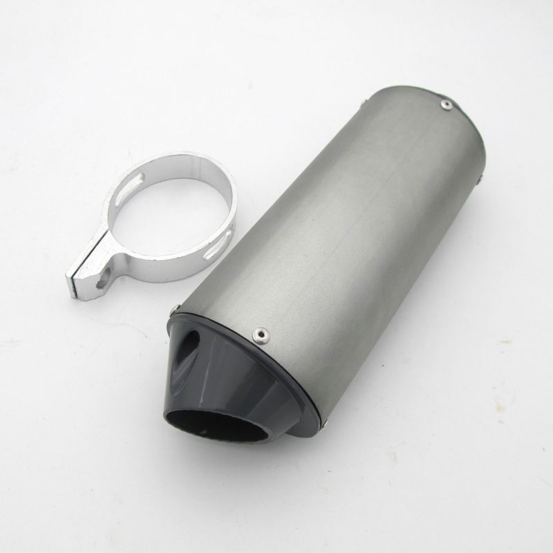 28mm Matt Grey Alloy Exhaust Muffler +Clamp 125cc 140cc150cc PIT Trail Dirt Bike