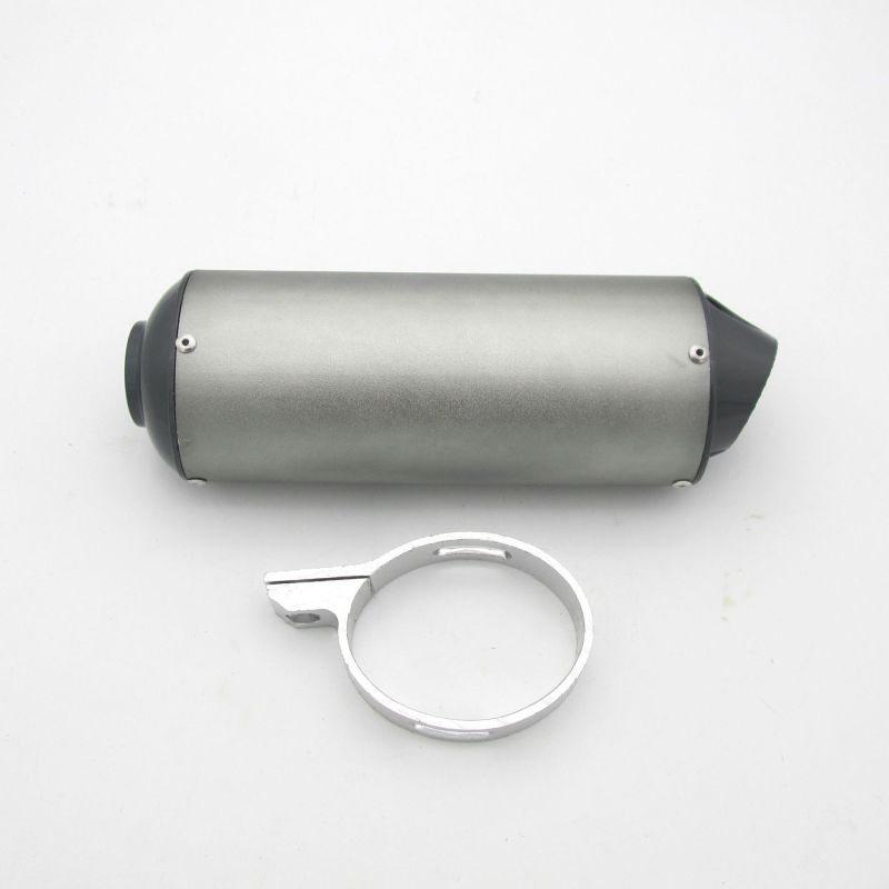 28mm Matt Grey Alloy Exhaust Muffler +Clamp 125cc 140cc150cc PIT Trail Dirt Bike