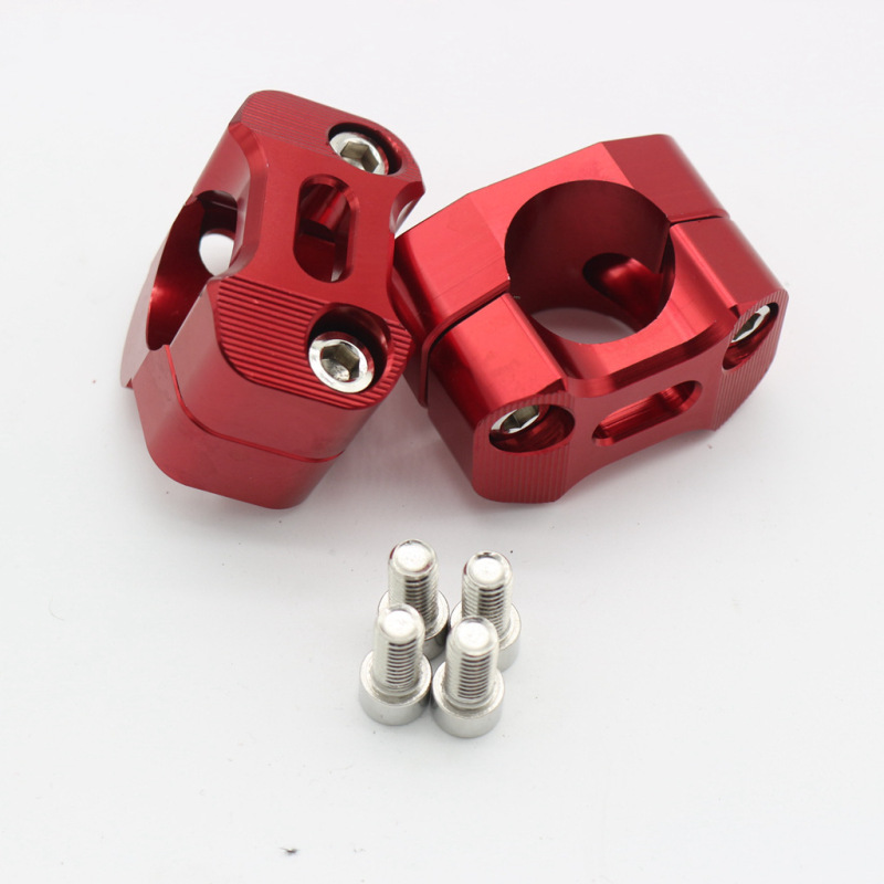 Red CNC Aluminum Handle Bar Clamp Adapter Risers Taper For Fat 1 1/8'' 28mm Handlebar Pit Dirt Bike ATV Quad Motocross Motorcycle