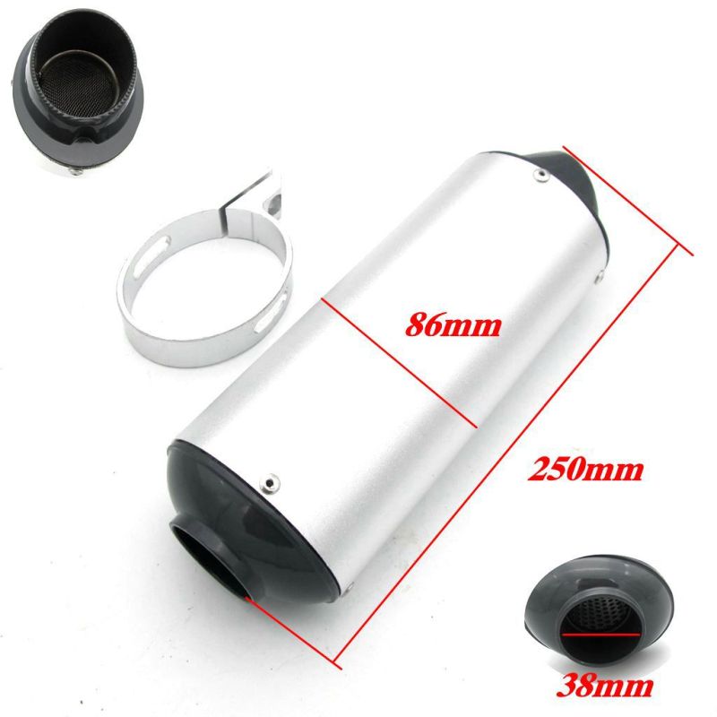 38mm Matt Grey Alloy Exhaust Muffler +Clamp 125cc 140cc150cc PIT Trail Dirt Bike