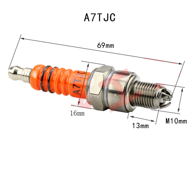Spark Plugs A7TC for 4-Stroke GY6 Motorcycle Moped Scooter (Orange)