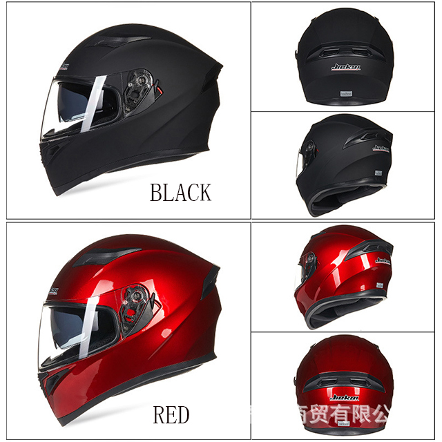 Full Face Motorcycle Helmet with Removable Double Lens