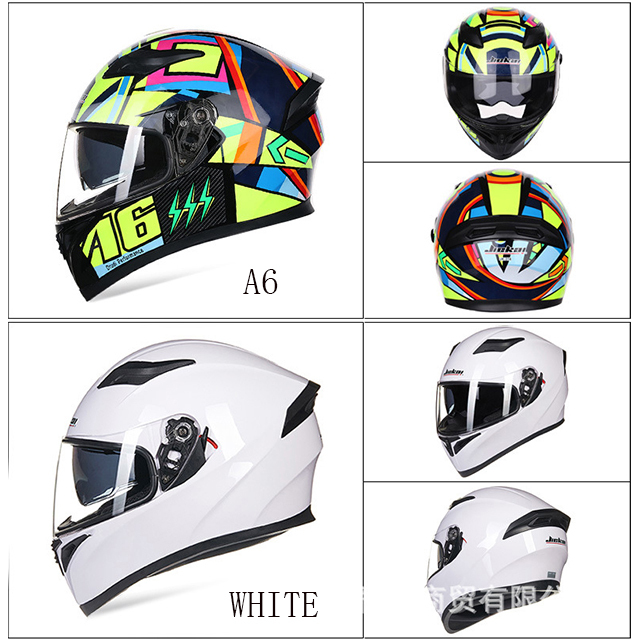 Full Face Motorcycle Helmet with Removable Double Lens